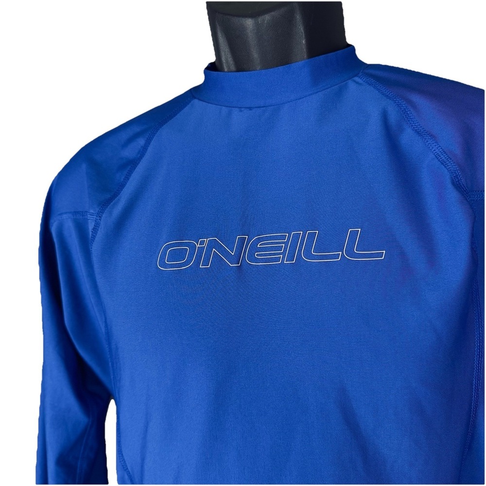 O'Neill LG Slim Basic Skins Blue Logo UVP 50+ Rash Guard Stretch LS Sun Shirt - Picture 5 of 10